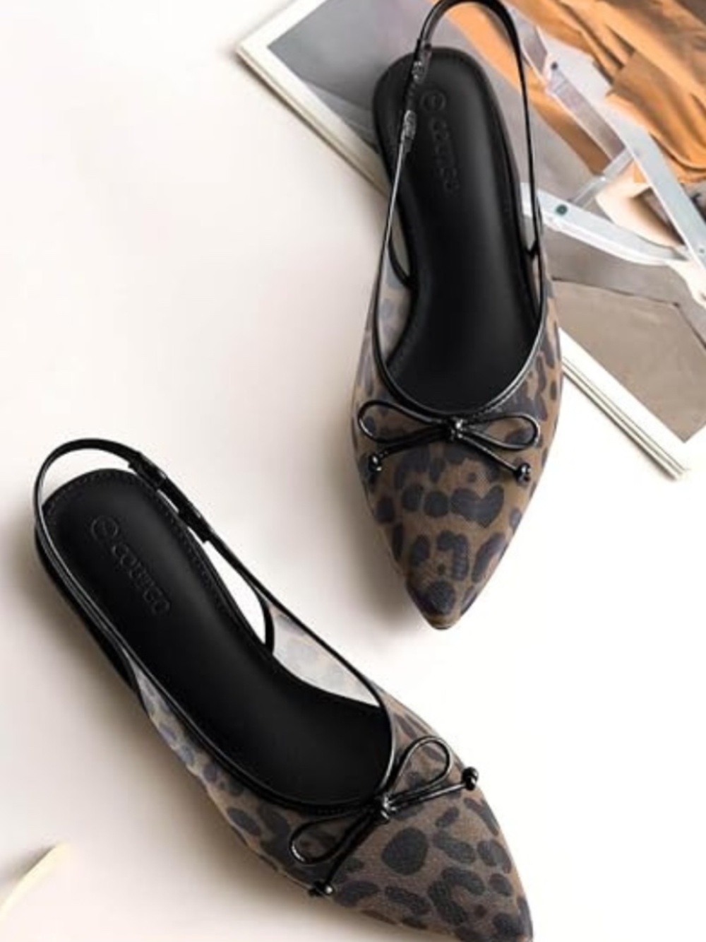 Womens Slingback Mesh Ballet Flats